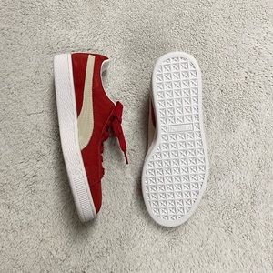 PUMA Suede Classic+ High Risk Sneakers in Red/White